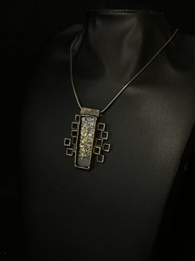 Slate and Iron Pyrite Necklace by Deanne McKeown