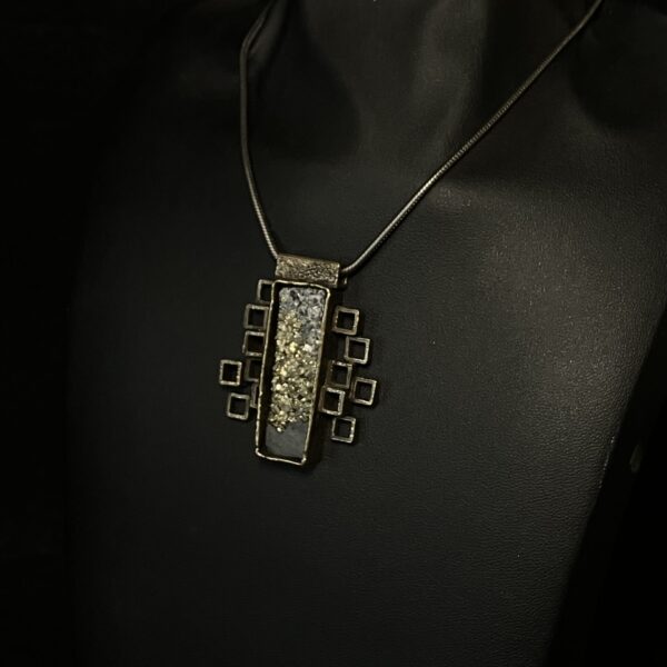Slate and Iron Pyrite Necklace by Deanne McKeown
