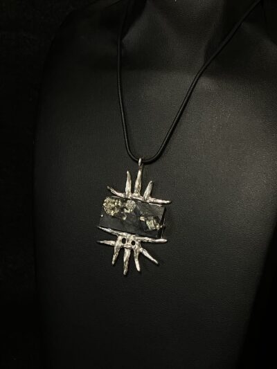 Slate and Iron Pyrite Necklace by Deanne McKeown