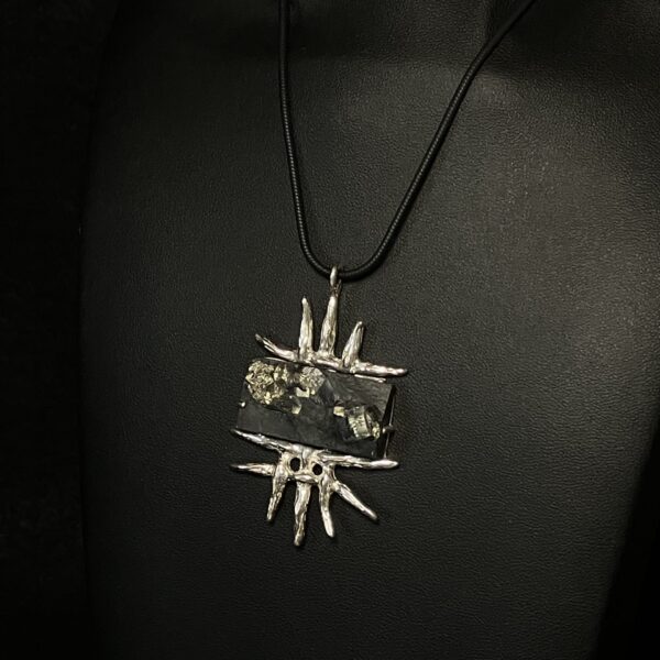 Slate and Iron Pyrite Necklace by Deanne McKeown