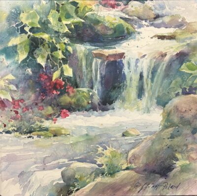 Impatiens by the Creek by Julie Gilbert Pollard