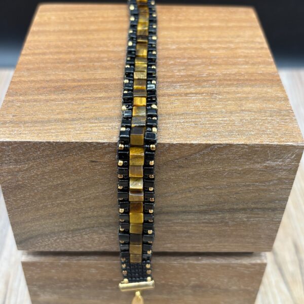 Matte Black Cubes with Tiger’s Eye Cubes by Nancy Leicht NAN326.8