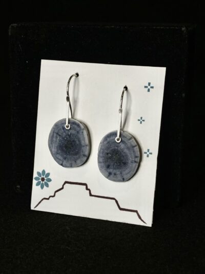Denim Natural Blue Sponge Coral Earrings by Nancy Foo