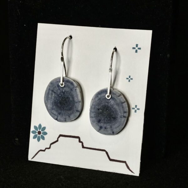 Denim Natural Blue Sponge Coral Earrings by Nancy Foo