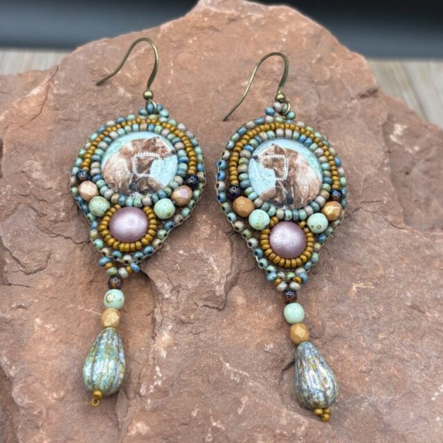 Watercolor Bear Print Earring by Sue Horine SHE66