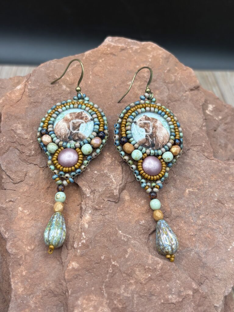 Watercolor Bear Print Earring by Sue Horine SHE66