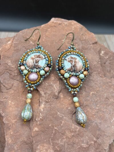 Watercolor Bear Print Earring by Sue Horine SHE66