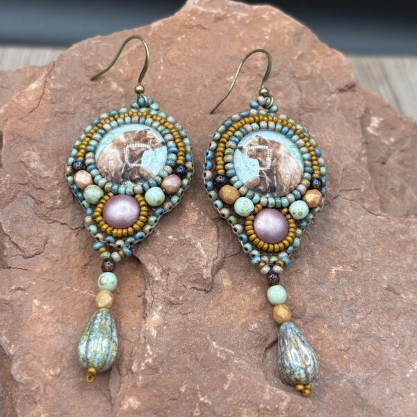 Watercolor Bear Print Earring by Sue Horine SHE66