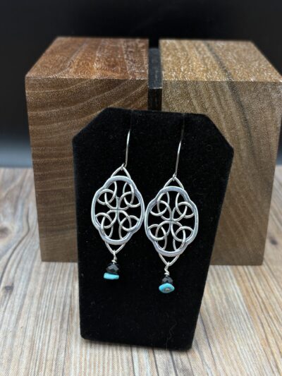 Celtic Oval with Beads Earrings by Kim Fox