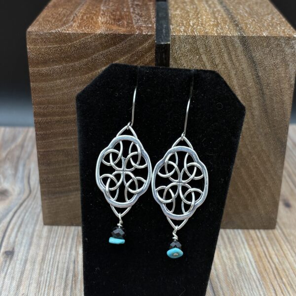Celtic Oval with Beads Earrings by Kim Fox