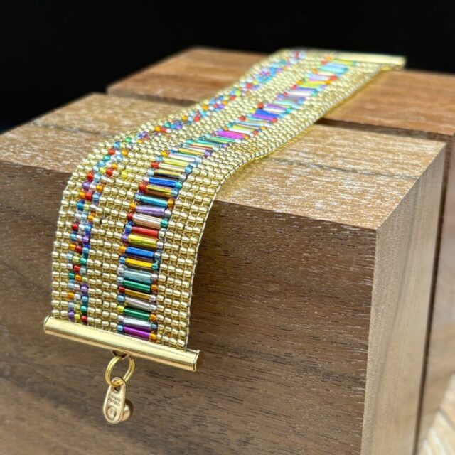 Rainbow and Gold Bracelet by Nancy Leicht NAN263