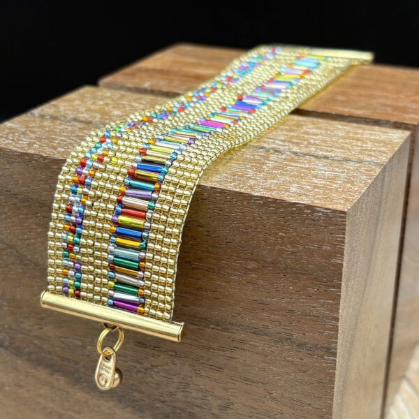 Rainbow and Gold Bracelet by Nancy Leicht NAN263