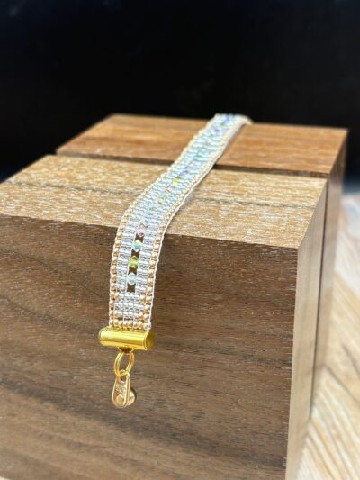 Crystal and Rose Copper Bracelet by Nancy Leicht NAN266