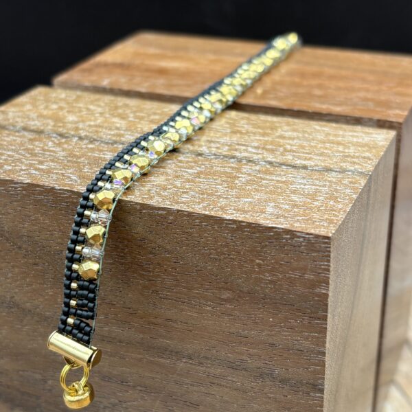 Crystal and Black Beaded Bracelet by Nancy Leicht NANN10