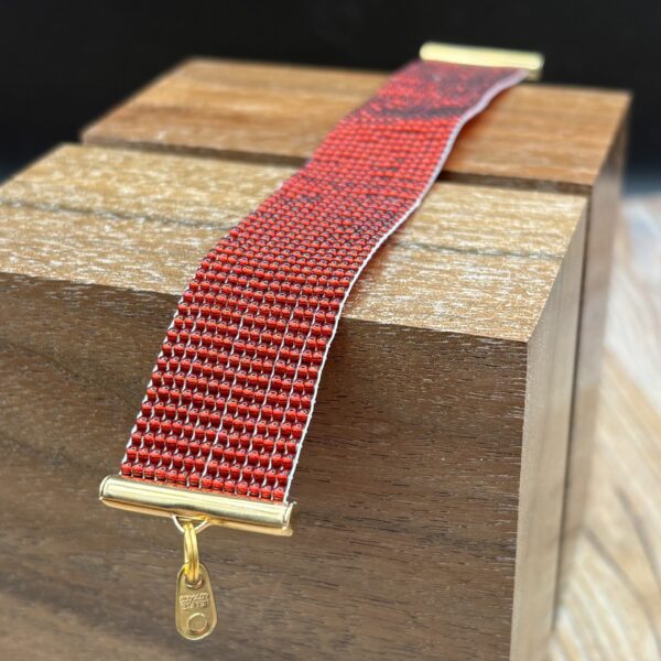 Wide, Red Seed Bead Bracelet by Nancy Leicht NANN3