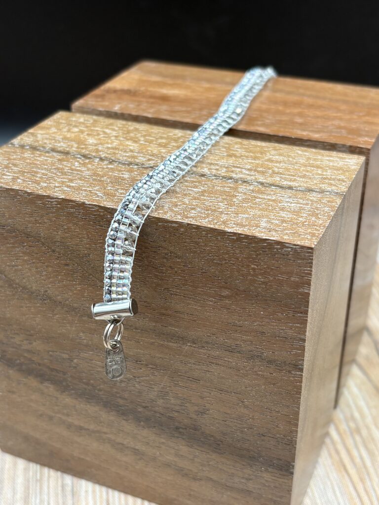 Iridescent Seed Bead and Swarovski Crystal Bracelet by Nancy Leicht NANN12