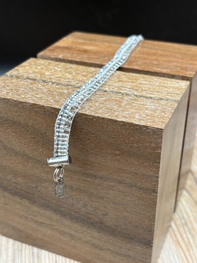 Iridescent Seed Bead and Swarovski Crystal Bracelet by Nancy Leicht NANN12