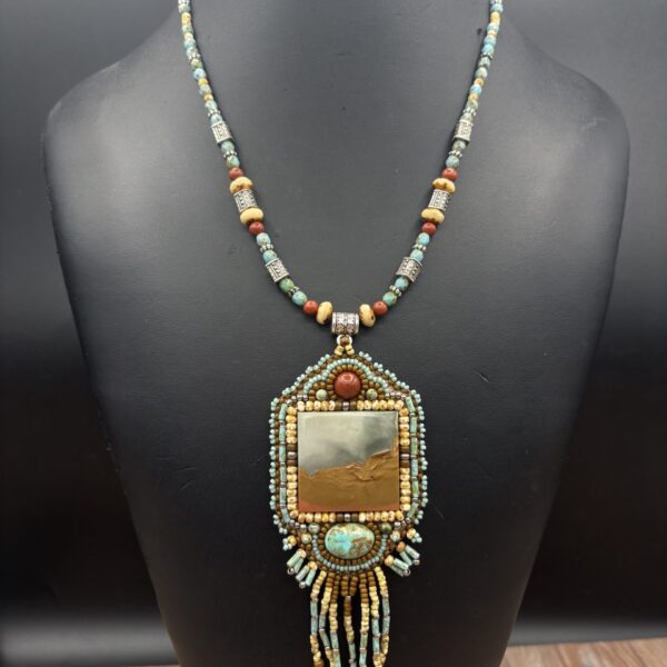 Jasper and Turquoise Beaded Necklace by Sue Horine SHN42