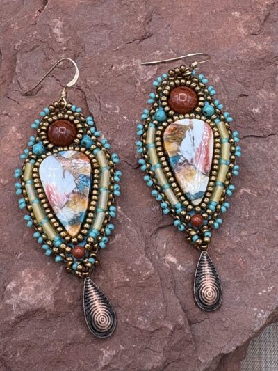 Spiny Oyster with Copper Dangle Earrings by Sue Horine SHE63