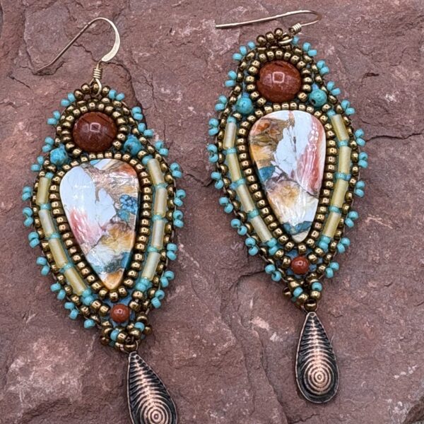 Spiny Oyster with Copper Dangle Earrings by Sue Horine SHE63