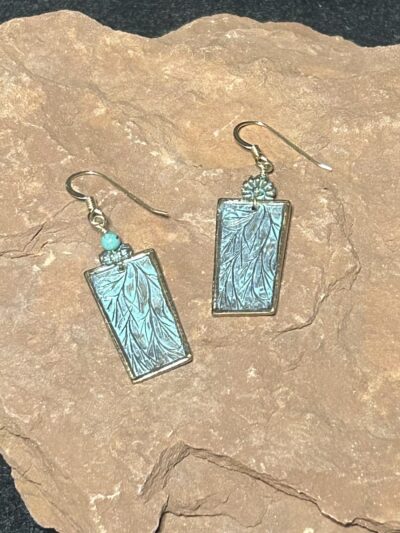 Bronze Carved Earrings by Joan Roberts