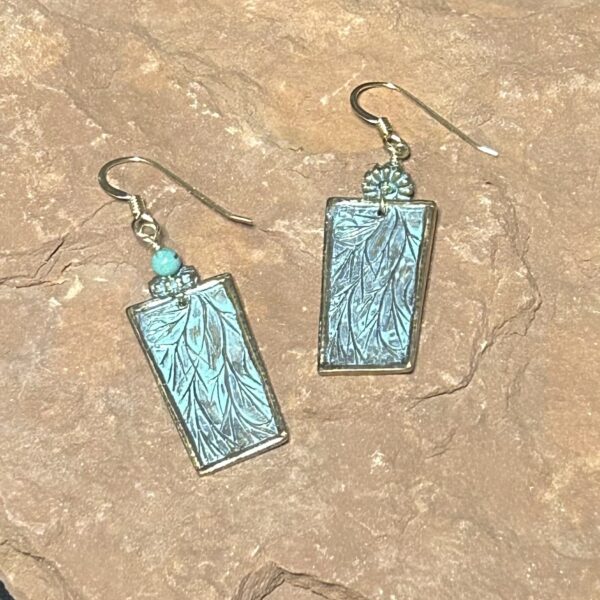 Bronze Carved Earrings by Joan Roberts
