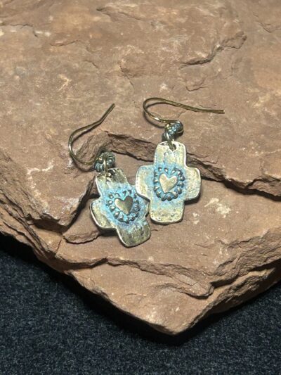 Bronze Cross Earrings by Joan Roberts