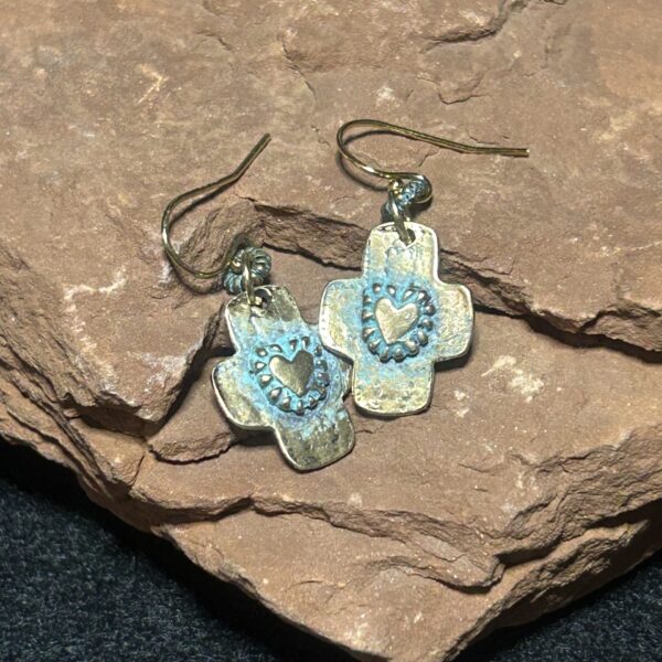 Bronze Cross Earrings by Joan Roberts