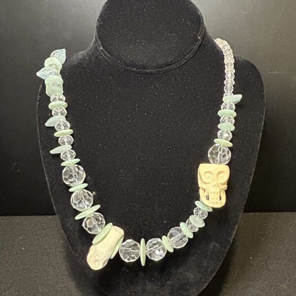 Deer Bone with Glass Beads Necklace by Smokey Cruz