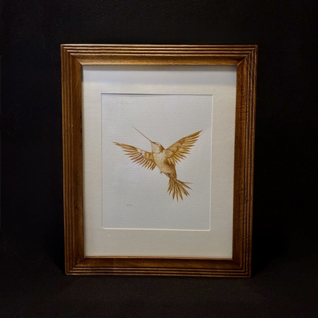 Golden Hummingbird I by Julianne Wade