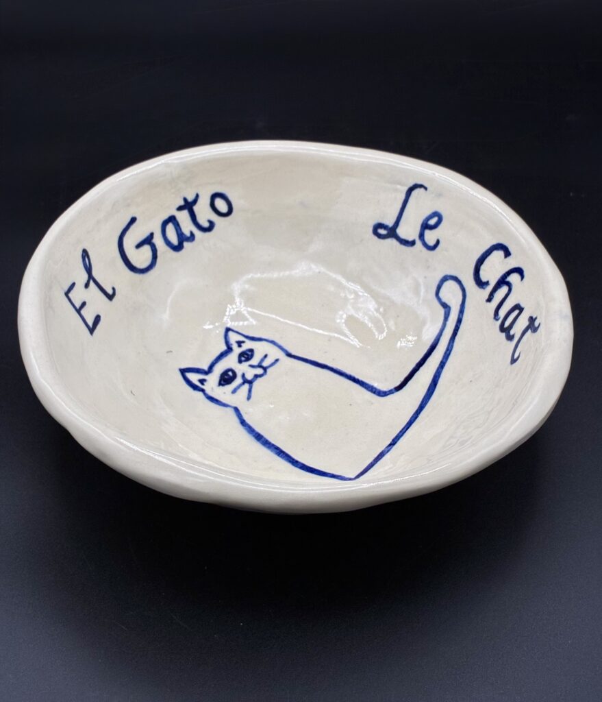 Large Cat Bowl by V. Norton