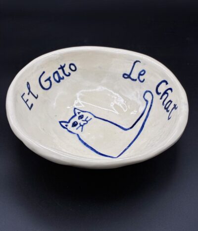 Large Cat Bowl by V. Norton