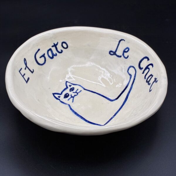 Large Cat Bowl by V. Norton