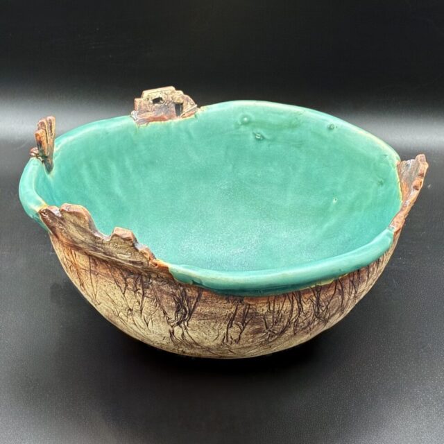 Large Green Bowl by V. Norton