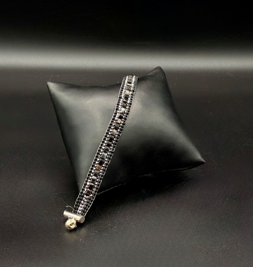 Black Mother of Pearl Mixed Bead by Nancy Leicht NAN APR 30-17