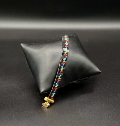 Mini Band Rainbow Dashes Swarovski Crystal Focal by Nancy Leicht NAN APR 30-8