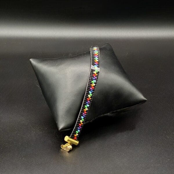 Mini Band Rainbow Dashes Swarovski Crystal Focal by Nancy Leicht NAN APR 30-8