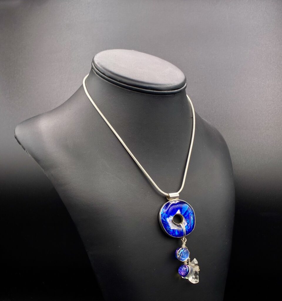 Sterling Silver Bezel Pendant with Sterling Chain by Karen Puckett