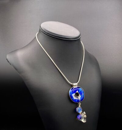 Sterling Silver Bezel Pendant with Sterling Chain by Karen Puckett