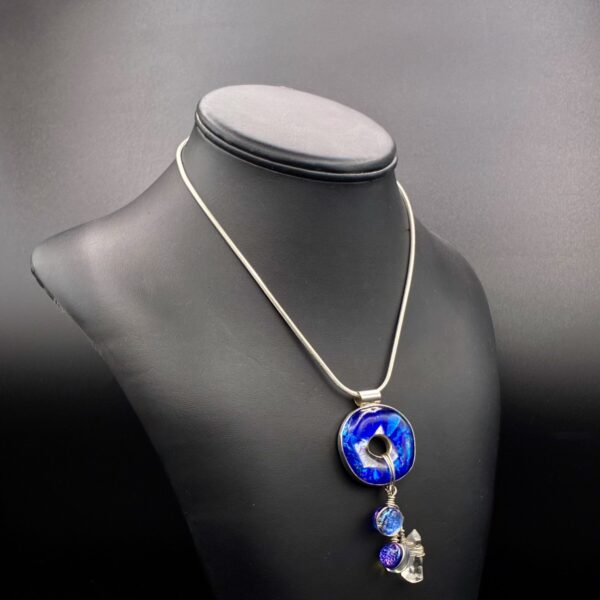 Sterling Silver Bezel Pendant with Sterling Chain by Karen Puckett