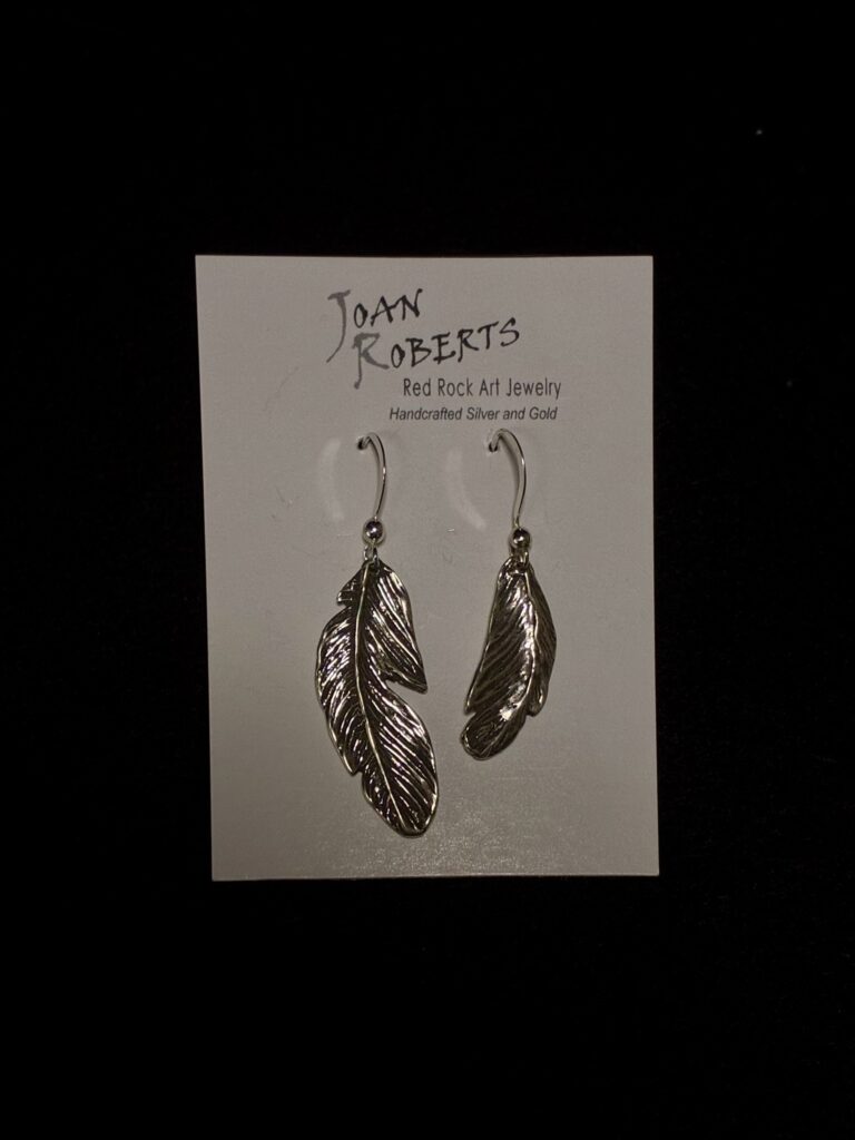 Sterling Silver Feather Earrings by Joan Roberts