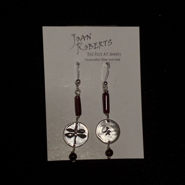 Sterling Silver Garnet Earrings by Joan Roberts
