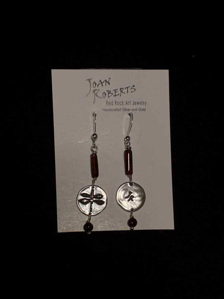 Sterling Silver Garnet Earrings by Joan Roberts