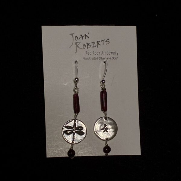 Sterling Silver Garnet Earrings by Joan Roberts