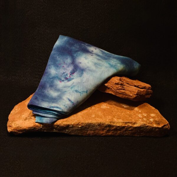 Blue Hand-dyed Silk & Wool Scarf by Joan Roberts