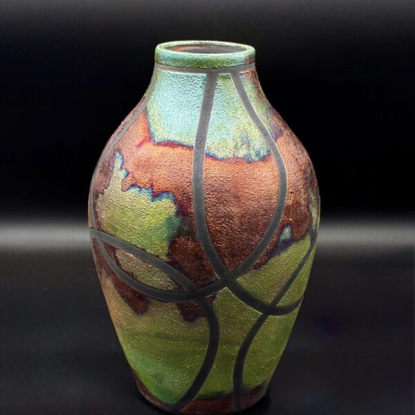Raku Vase Tall by Sharon Penchina