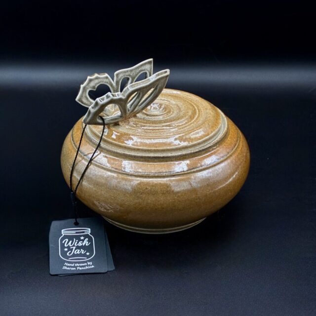 Bronze Butterfly Wish Jar by Sharon Penchina
