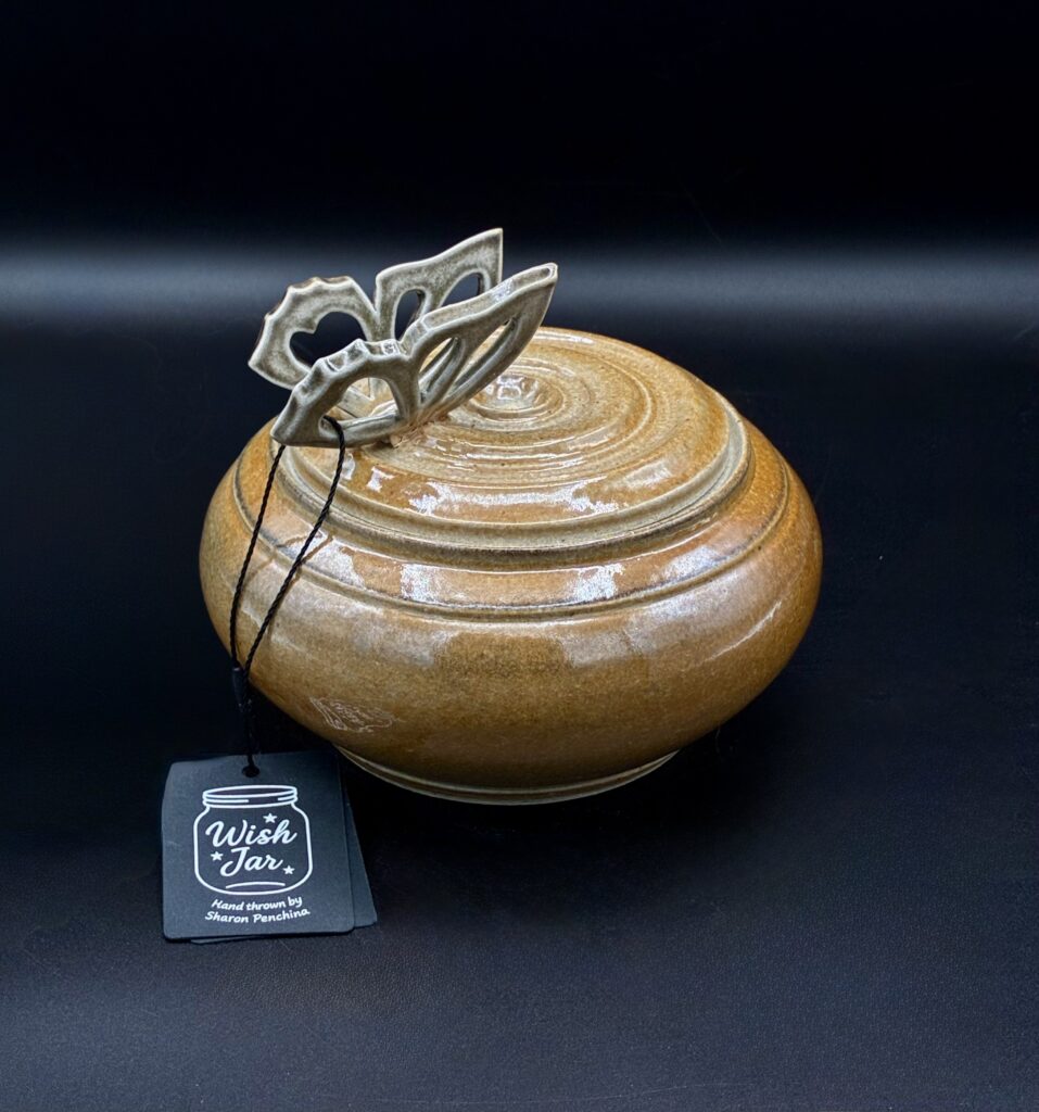 Bronze Butterfly Wish Jar by Sharon Penchina