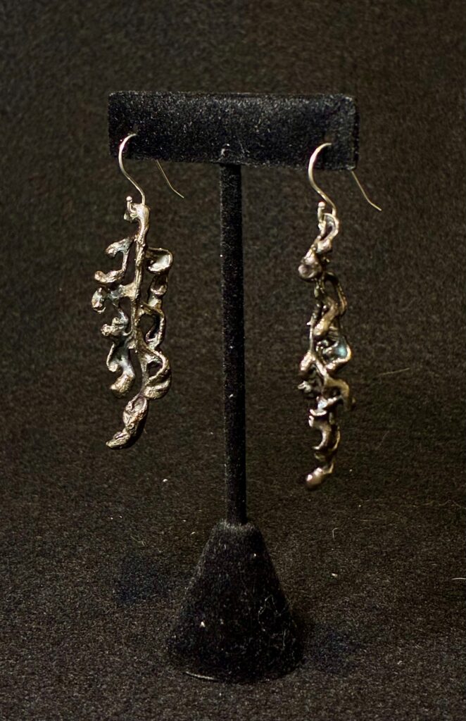 Dusty Miller Leaf Earrings by Kristine Mills