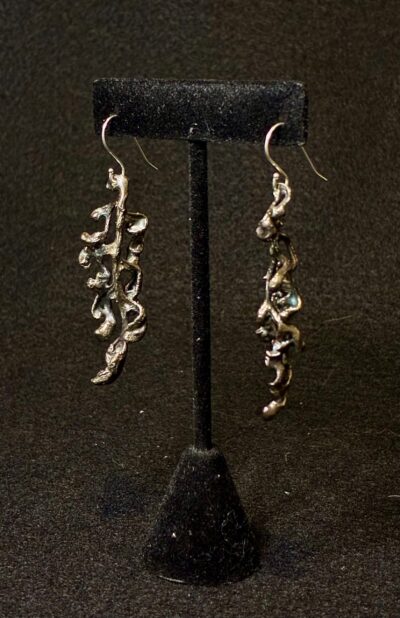 Dusty Miller Leaf Earrings by Kristine Mills